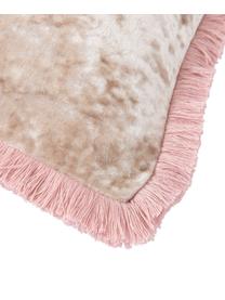 Federa arredo in velluto rosa cipria con frange Cyrus, Velluto (100% poliestere)
Oeko-Tex Standard 100, Classe 1, Beige, rosa, Larg. 40 x Lung. 40 cm