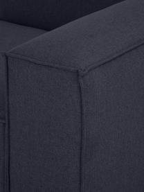 Chaise longue componibile Lennon, Rivestimento: 100% poliestere Con 115.0, Struttura: legno di pino massiccio, , Piedini: plastica, Tessuto blu scuro, Larg. 269 x Prof. 119 cm, schienale a destra