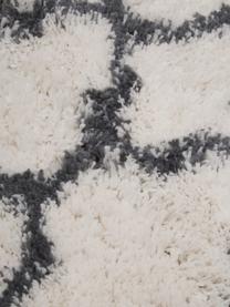 Runder Hochflor-Teppich Mona, Flor: 100% Polypropylen, Cremeweiß, Dunkelgrau, Ø 150 cm (Größe M)