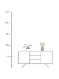 Lámpara de mesa Go for Glow, Pantalla: lino, Base de la lámpara: cerámica, Blanco, gris verdoso, Ø 25 x Al 40 cm