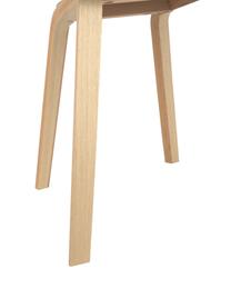 Kunststoffen armstoel Claire met houten poten, Zitvlak: kunststof, Poten: beukenhout, Grijsgroen, beukenhout, B 60 x H 54 cm