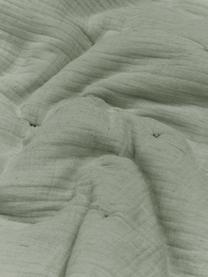 Watowana narzuta z muślinu bawełnianego Lune, Tapicerka: 100% bawełna, Zielony, 180 x 250 cm (do łóżek do 140 x 200 cm)