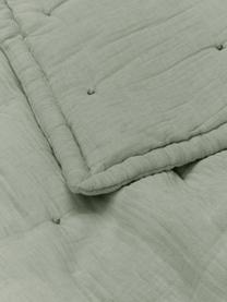 Colcha acolchada de algodón Lune, Tapizado: 100% algodón, Verde, An 180 x L 250 cm (para camas de 140 x 200 cm)