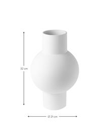 Design-Vase Matt, Steingut, Weiß, Ø 21 x H 32 cm