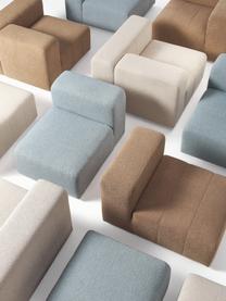 Modulo angolare in bouclé Lena, Rivestimento: bouclé (93% poliestere, 6, Rivestimento: cuscino in schiuma con an, Struttura: legno di pino, compensato, Piedini: plastica, Bouclé azzurro, Larg. 105 x Prof. 106 cm, angolo a sinistra