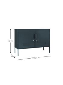 Kovová skříňka s dvířky Mustard, Ocel s práškovým nástřikem, Antracitová, Š 100 cm, V 72 cm