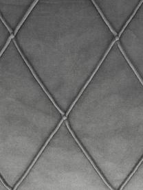 Fluwelen kussenhoes Nobless in grijs met verhoogd ruitjesmotief, 100% polyester fluweel, Grijs, 40 x 40 cm