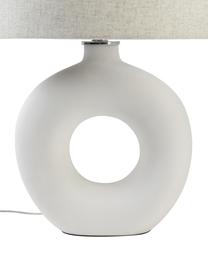 Grande lampe à poser céramique Gisella, Beige, blanc, Ø 35 x haut. 55 cm