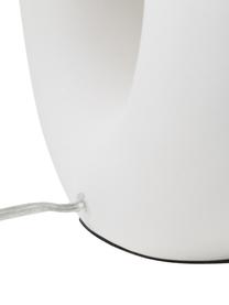 Große Keramik-Tischlampe Gisella, Lampenschirm: Leinengemisch, Lampenfuß: Keramik, Beige, Weiß, Ø 35 x H 55 cm