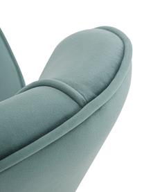 Sillón cóctel de terciopelo Lucky, Tapizado: terciopelo (poliéster) Al, Patas: madera de caucho pintada, Verde azulado, An 59 x F 68 cm