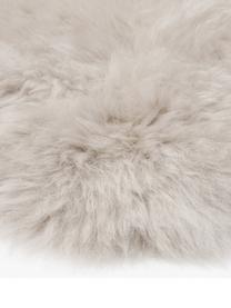 Vloerkleed van schapenvacht Oslo, glad, Bovenzijde: 100% schapenvacht, Onderzijde: 100% leer, chroomvrij gel, Beige, 60 x 180 cm