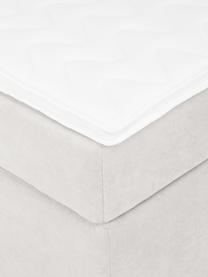 Letto boxspring in tessuto beige chiaro Oberon, Materasso: nucleo a 5 zone di molle , Piedini: materiale sintetico, Tessuto beige chiaro, 140 x 200 cm