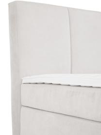 Cama continental Oberon, Patas: plástico, Tejido beige claro, 140 x 200 cm