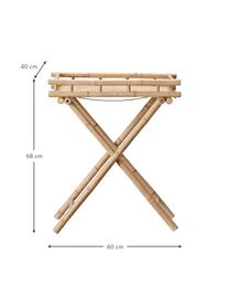 Tavolino pieghevole da giardino in bambù Mandisa, Bambù, finitura naturale, Marrone chiaro, Larg. 60 x Alt. 68 cm