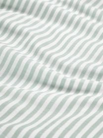 Federa reversibile in cotone a righe Lorena, Verde salvia, bianco, Larg. 50 x Lung. 80 cm