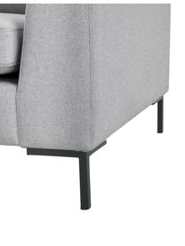 Sofa narożna z metalowymi nogami Luna, Tapicerka: 100% poliester Dzięki tka, Stelaż: lite drewno bukowe, Nogi: metal galwanizowany, Jasnoszara tkanina, S 280 x G 184 cm, lewostronna