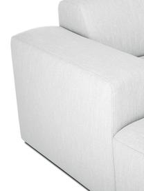 Sofa narożna Melva (3-osobowa), Tapicerka: 100% poliester Dzięki tka, Stelaż: lite drewno sosnowe z cer, Nogi: tworzywo sztuczne, Jasnoszara tkanina, S 239 x G 143 cm, lewostronna