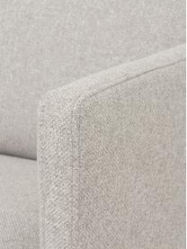 Chaise longue con piedini in metallo Fluente, Rivestimento: 80% poliestere, 20% ramiè, Struttura: legno di pino massiccio, Piedini: metallo verniciato a polv, Tessuto beige, Larg. 202 x Prof. 85 cm, schienale a sinistra