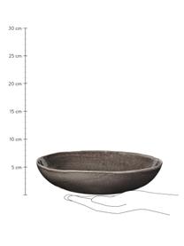 Handgemaakt serveerschaal Nordic Coal Ø 34 cm, Keramiek, Bruingrijs, Ø 34 x H 8 cm