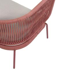 Garten-Loungesofa Nadin mit geflochtenem Seil (2-Sitzer), Gestell: Metall, verzinkt und lack, Bezug: Polyester, Altrosa, B 135 x T 65 cm