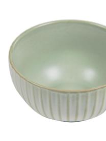 Ciotola in ceramica rigata color verde chiaro Itziar 2 pz, Ceramica, Verde chiaro, Ø 17 x Alt. 7 cm, 630 ml