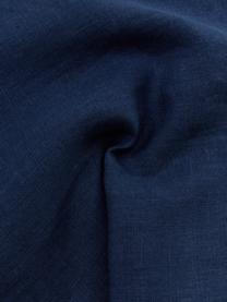 Funda de cojín de lino Lanya, 100% lino, Azul marino, An 40 x L 40 cm