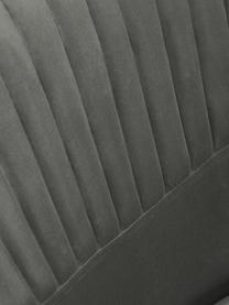 Fluwelen draaistoel Lola met armleuning in steengrijs, Bekleding: fluweel polyester, Poten: gegalvaniseerd metaal, Fluweel steengrijs, poten goudkleurig, B 58 x D 53 cm