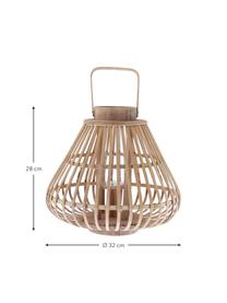 Lampáš z bambusu Sahara, Bambus, Konštrukcia: bambus Sklo: priehľadná, Ø 32 x V 28 cm