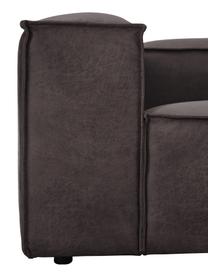 Diván modular grande de cuero reciclado Lennon, Tapizado: cuero reciclado (70% cuer, Estructura: madera de pino maciza, ma, Patas: plástico Las patas están , Cuero marrón grisaceo, An 357 x F 119 cm, respaldo izquierdo