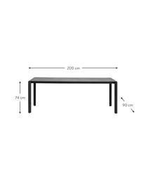 Garten-Esstisch Caius, Metall, beschichtet, Dunkelgrau, Schwarz, B 200 x T 90 cm