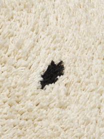 Runder flauschiger Hochflor-Teppich Ayana, gepunktet, Flor: 100% Polyester, Beige, Schwarz, Ø 140 cm (Größe M)