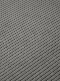 Modulaire hoekbank Lennon in grijs van corduroy, Bekleding: corduroy (92% polyester, , Frame: massief grenenhout, multi, Poten: kunststof De poten bevind, Corduroy grijs, B 238 x D 180 cm, hoekdeel rechts