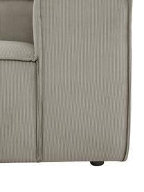 Canapé d'angle modulaire velours côtelé gris Lennon, Velours côtelé gris, larg. 238 x prof. 180 cm, méridienne à gauche