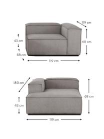 Sofá rinconera modular de pana Lennon, Tapizado: pana (92% poliéster, 8% p, Estructura: madera de pino maciza, ma, Patas: plástico, Pana gris, An 238 x F 180 cm, chaise longue izquierda