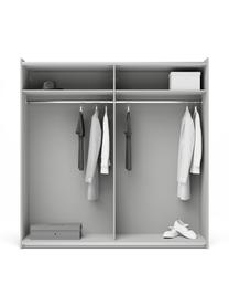 Modularer Schwebetürenschrank Charlotte, 200 cm Breite, mehrere Varianten, Korpus: Spanplatte, FSC-zertifizi, Grau, Basic Interior, B 200 x H 200 cm