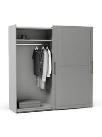Modularer Schwebetürenschrank Charlotte, 200 cm Breite, mehrere Varianten, Korpus: Spanplatte, FSC-zertifizi, Grau, Basic Interior, B 200 x H 200 cm