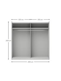 Modulová šatní skříň s posuvnými dveřmi Charlotte, šířka 200 cm, různé varianty, Šedá, Interiér Basic, Š 200 x V 200 cm