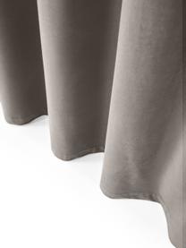 Samt-Abdunklungsvorhang Rush in Hellgrau mit Ösen, 2 Stück, 100 % Polyester (recycelt), Grau, B 135 x L 260 cm