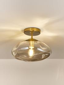 Lampada da soffito in vetro Amora, Paralume: vetro, Baldacchino: metallo spazzolato, Champagne, ottonato, Ø 35 x Alt. 28 cm