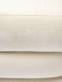 Fluwelen poef Merle, Bekleding: polyester fluweel Met 25., Frame: massief eucalyptushout, F, Fluweel crèmewit, B 50 x H 45 cm