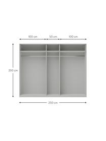 Armadio componibile con ante battenti Simone, larg. 250 cm, in diverse varianti, Legno, grigio, Interno Basic, alt. 200 cm