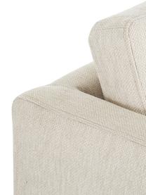 Klassieke fauteuil Milo in beige met metalen poten, Bekleding: hoogwaardig polyester, Frame: grenenhout, Poten: gelakt metaal, Geweven stof beige, B 77 x D 75 cm