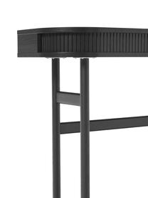 Houten console Calary met geribde voorzijde, Poten: massief eikenhout, FSC-ge, Zwart, B 100 x H 80 cm