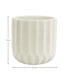 Portavaso piccolo in cemento Stripes, Cemento, Beige, Ø 15 x Alt. 15 cm