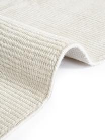 Ručne tkaný behúň s krátkym vlasom Willow, 100% polyester s certifikátom GRS, Krémovobiela, Š 80 x D 250 cm