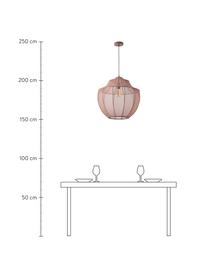 Pendelleuchte Beau aus Netzstoff, Lampenschirm: Textil, Baldachin: Metall, pulverbeschichtet, Rostrot, Ø 52 x H 52 cm