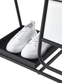 Standspiegel Theo mit Ablagefläche, Metall, Schwarz, B 93 x H 175 cm