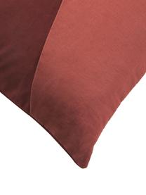 Poszewka na poduszkę z aksamitu i lnu Adelaide, Czerwony, S 45 x D 45 cm