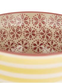 Handbemalte Schälchen Patrizia mit verspieltem Muster, 2er-Set, Steingut, Cremeweiß, Rot, Gelb, Blau, Ø 12 x H 7 cm