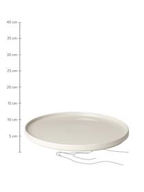 Plat de service à texture mate/brillante Pilar, Céramique, Blanc crème, Ø 32 cm